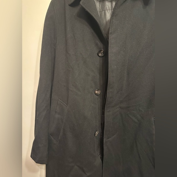 Stefano Capaldi Loro Piana Storm System Wool Coat Black Car Coat Italy Size 14 - Picture 11 of 12